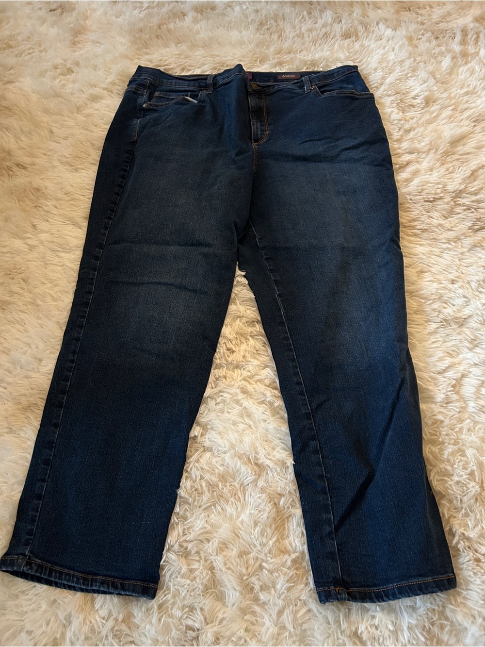 Gloria Vanderbilt Dark Blue Straight-Leg Jeans
